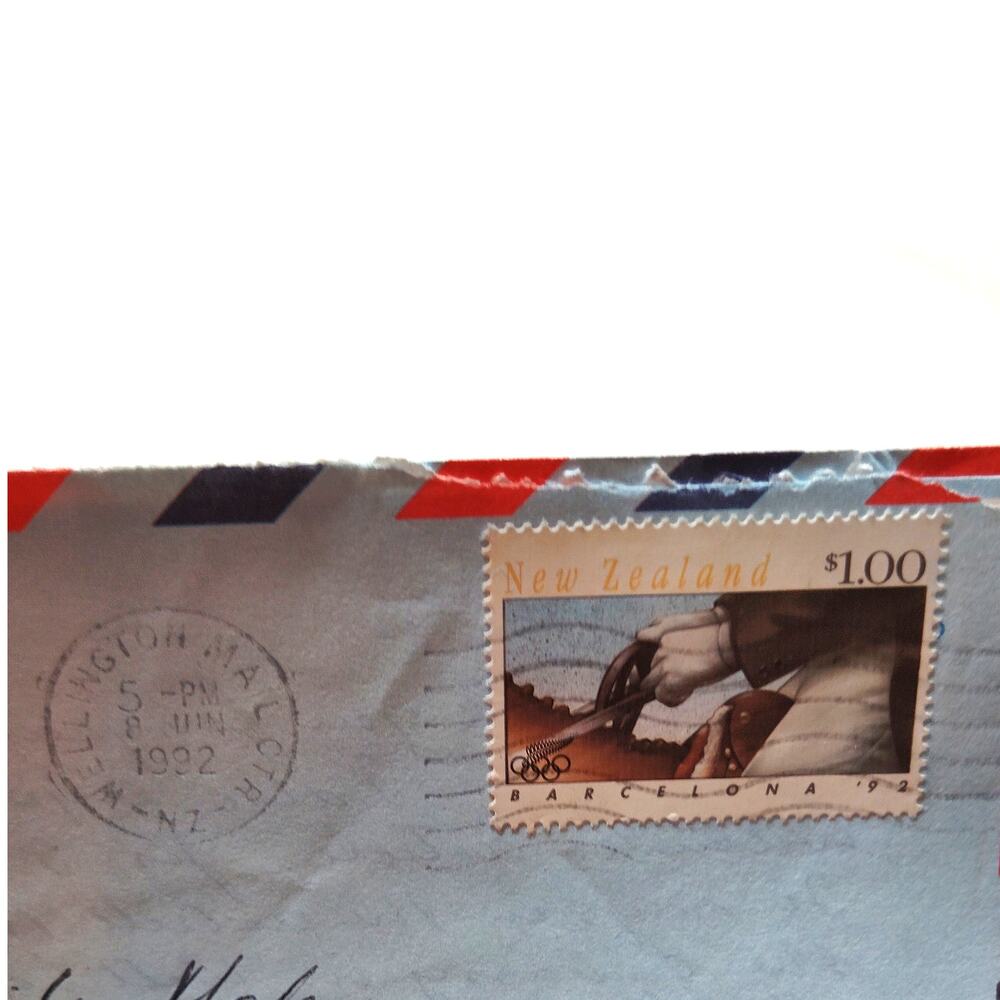 1992 New Zealand Aerogramme $1.00 Barcelona Olympics Stamp Cover Letter